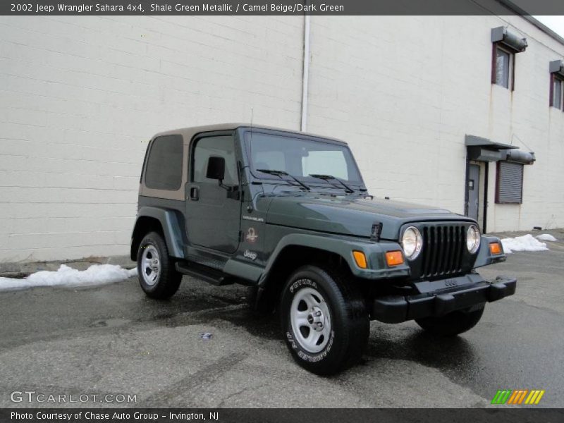 Shale Green Metallic / Camel Beige/Dark Green 2002 Jeep Wrangler Sahara 4x4