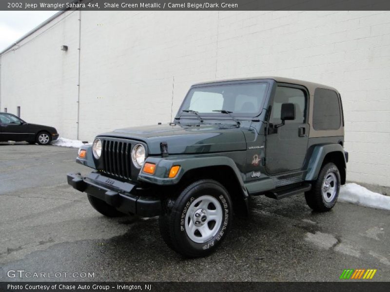 Shale Green Metallic / Camel Beige/Dark Green 2002 Jeep Wrangler Sahara 4x4