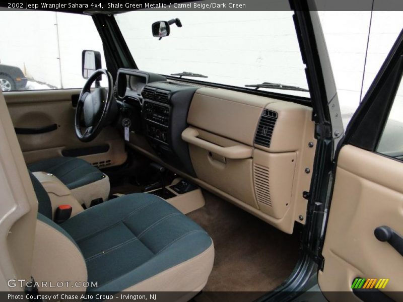Shale Green Metallic / Camel Beige/Dark Green 2002 Jeep Wrangler Sahara 4x4