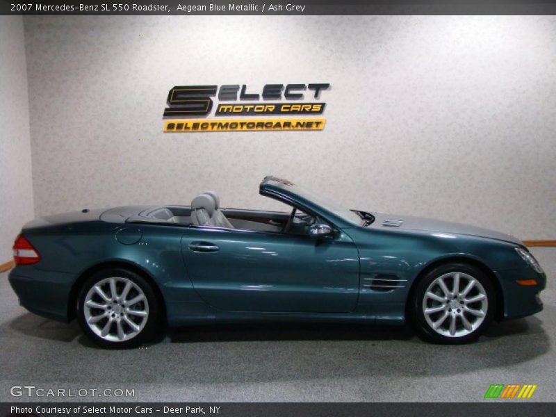 Aegean Blue Metallic / Ash Grey 2007 Mercedes-Benz SL 550 Roadster