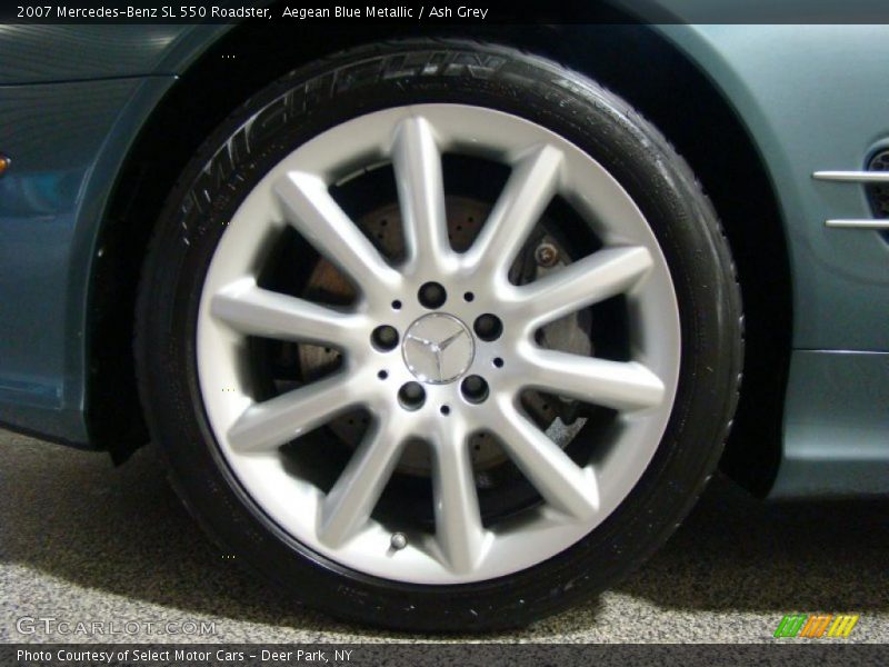 Aegean Blue Metallic / Ash Grey 2007 Mercedes-Benz SL 550 Roadster