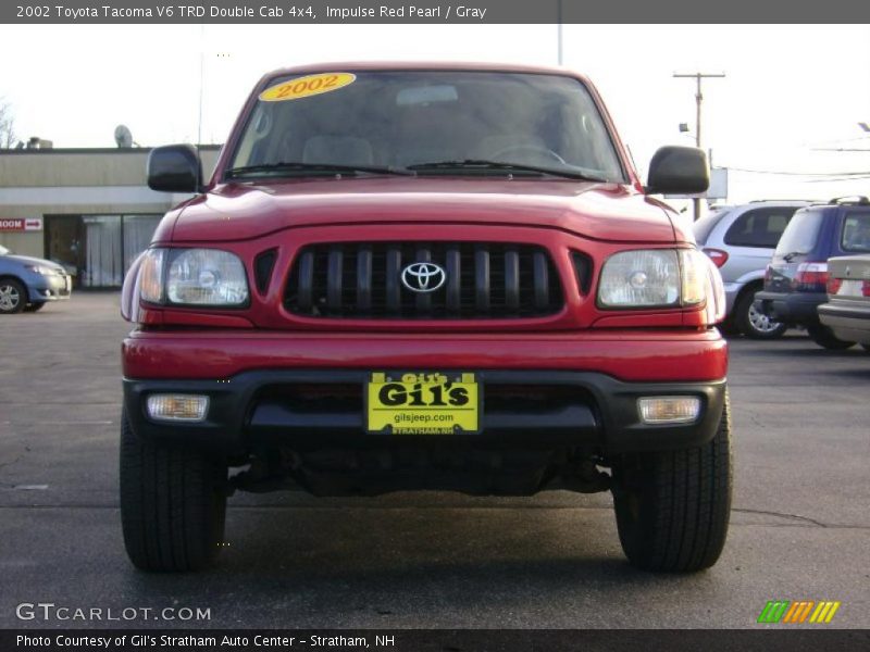 Impulse Red Pearl / Gray 2002 Toyota Tacoma V6 TRD Double Cab 4x4