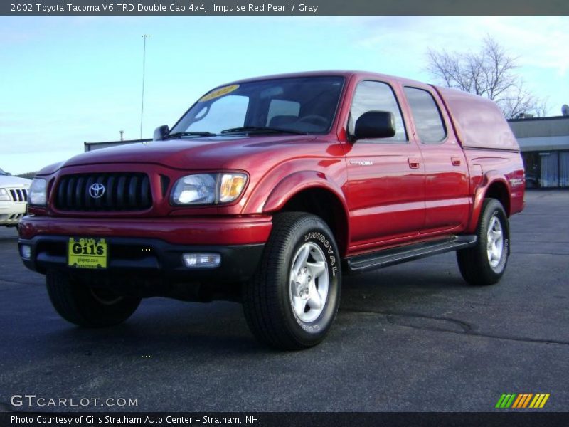 Impulse Red Pearl / Gray 2002 Toyota Tacoma V6 TRD Double Cab 4x4