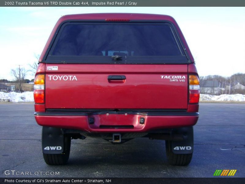 Impulse Red Pearl / Gray 2002 Toyota Tacoma V6 TRD Double Cab 4x4
