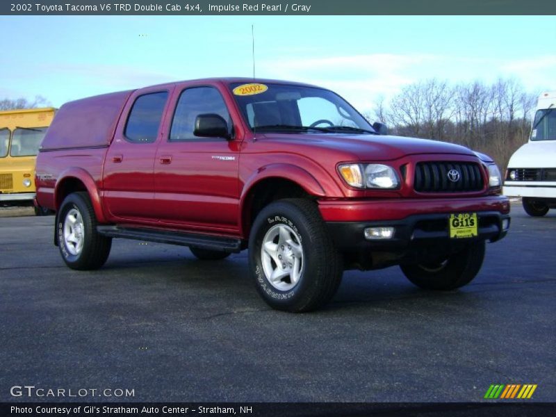 Impulse Red Pearl / Gray 2002 Toyota Tacoma V6 TRD Double Cab 4x4