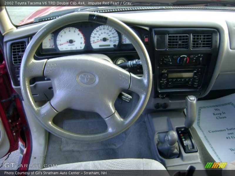 Impulse Red Pearl / Gray 2002 Toyota Tacoma V6 TRD Double Cab 4x4