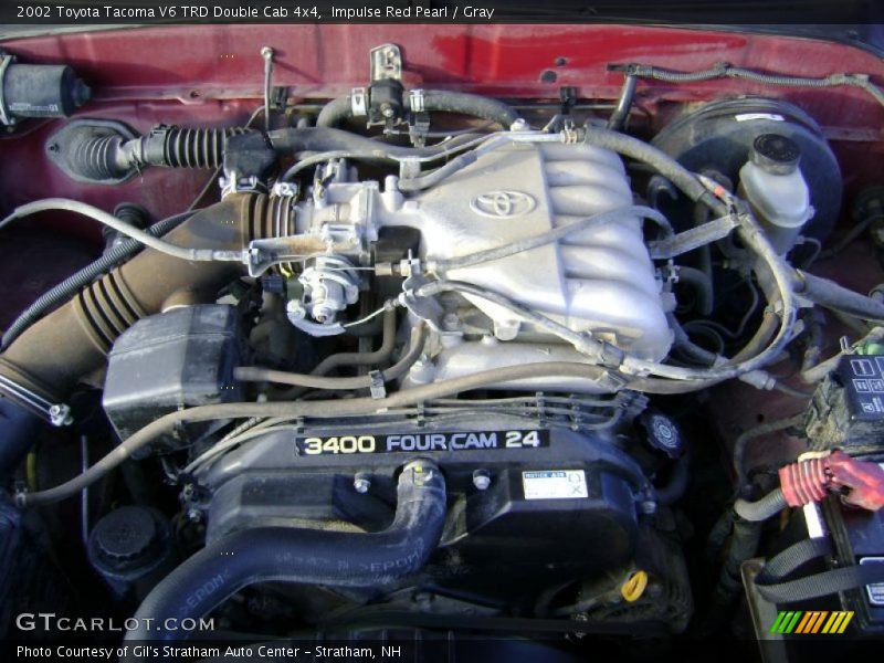 Impulse Red Pearl / Gray 2002 Toyota Tacoma V6 TRD Double Cab 4x4