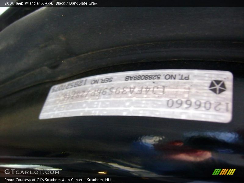 Black / Dark Slate Gray 2006 Jeep Wrangler X 4x4
