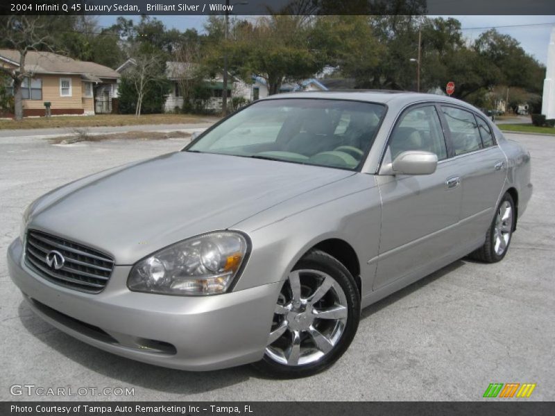 Brilliant Silver / Willow 2004 Infiniti Q 45 Luxury Sedan