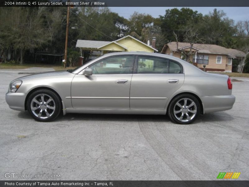 Brilliant Silver / Willow 2004 Infiniti Q 45 Luxury Sedan