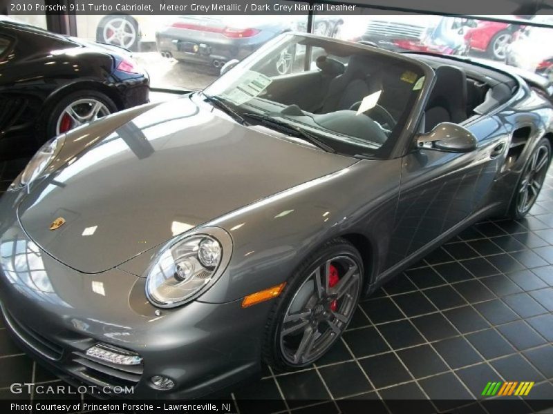 Meteor Grey Metallic / Dark Grey Natural Leather 2010 Porsche 911 Turbo Cabriolet