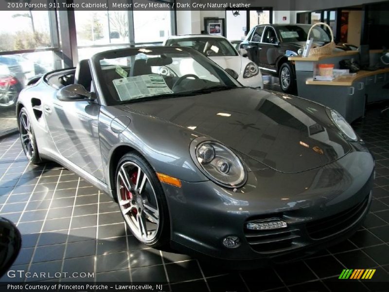 Meteor Grey Metallic / Dark Grey Natural Leather 2010 Porsche 911 Turbo Cabriolet