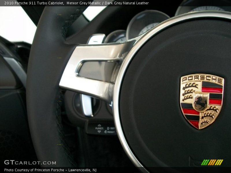 Meteor Grey Metallic / Dark Grey Natural Leather 2010 Porsche 911 Turbo Cabriolet