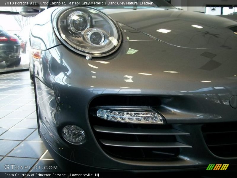 Meteor Grey Metallic / Dark Grey Natural Leather 2010 Porsche 911 Turbo Cabriolet