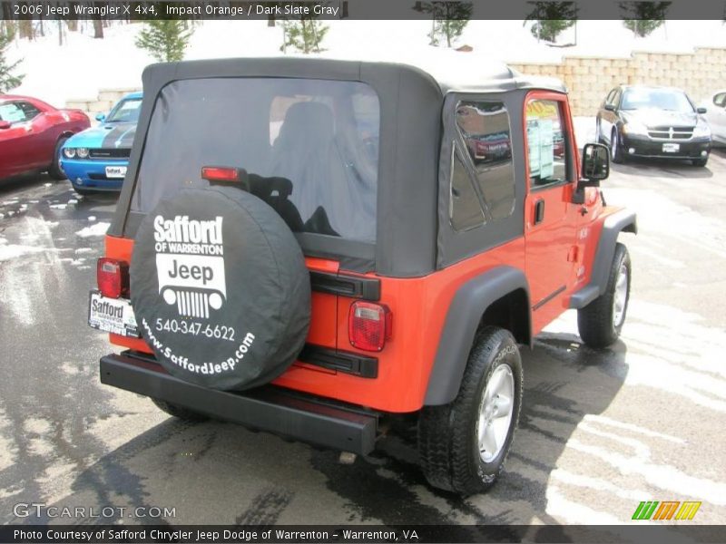 Impact Orange / Dark Slate Gray 2006 Jeep Wrangler X 4x4