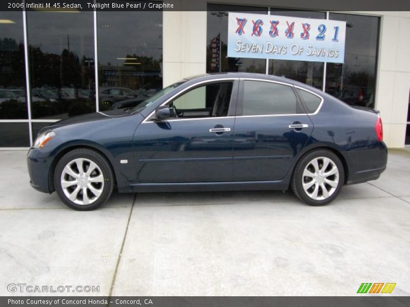 Twilight Blue Pearl / Graphite 2006 Infiniti M 45 Sedan
