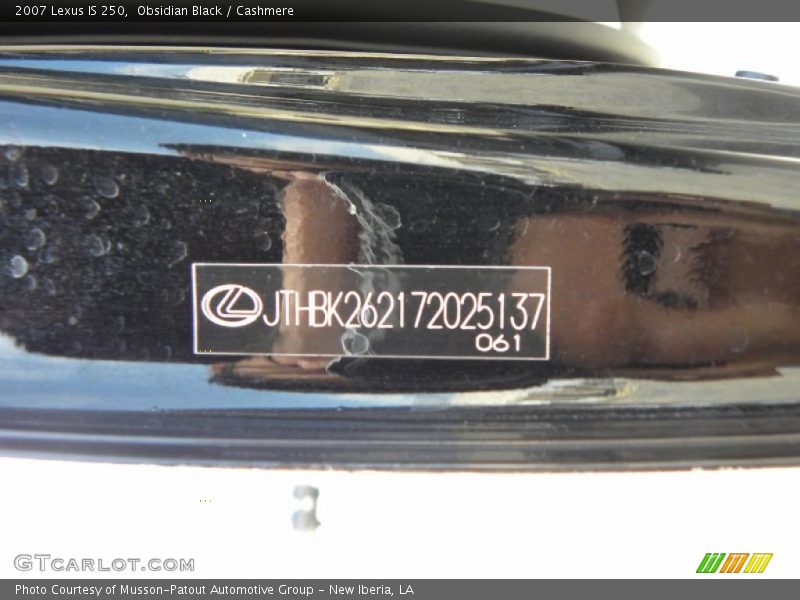 Obsidian Black / Cashmere 2007 Lexus IS 250