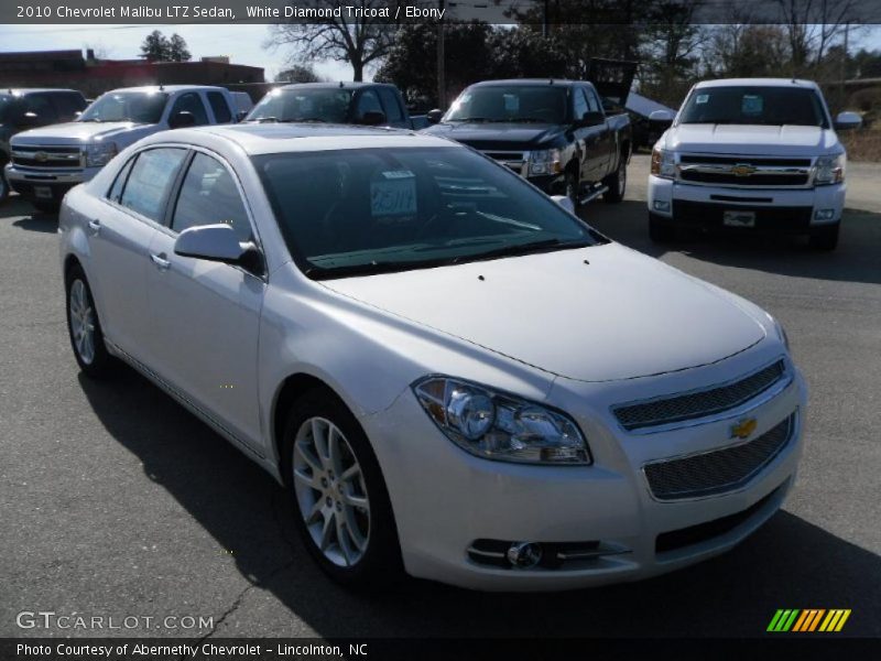 White Diamond Tricoat / Ebony 2010 Chevrolet Malibu LTZ Sedan