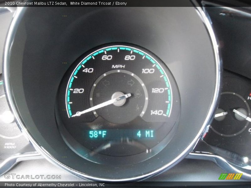 White Diamond Tricoat / Ebony 2010 Chevrolet Malibu LTZ Sedan