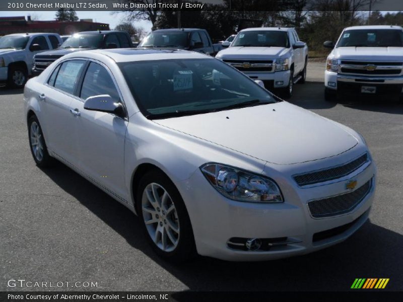 White Diamond Tricoat / Ebony 2010 Chevrolet Malibu LTZ Sedan