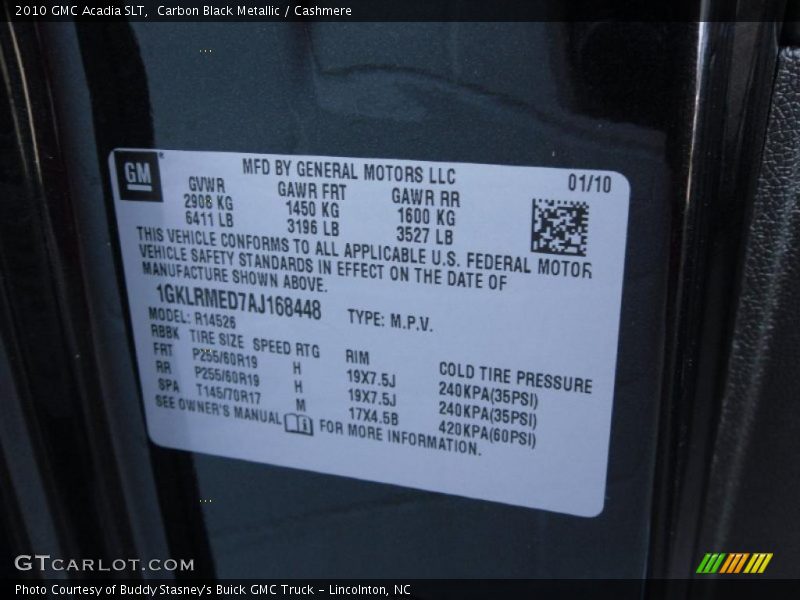 Carbon Black Metallic / Cashmere 2010 GMC Acadia SLT