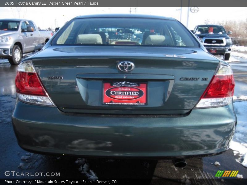 Aspen Green Pearl / Taupe 2005 Toyota Camry LE
