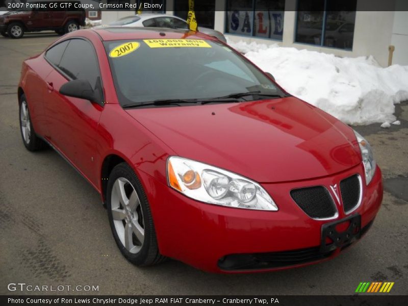 Crimson Red / Ebony 2007 Pontiac G6 GTP Coupe