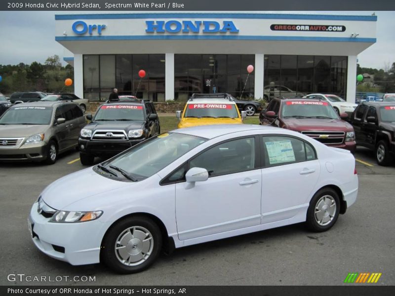 Spectrum White Pearl / Blue 2009 Honda Civic Hybrid Sedan