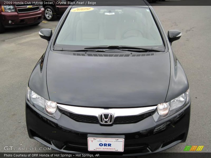 Crystal Black Pearl / Beige 2009 Honda Civic Hybrid Sedan