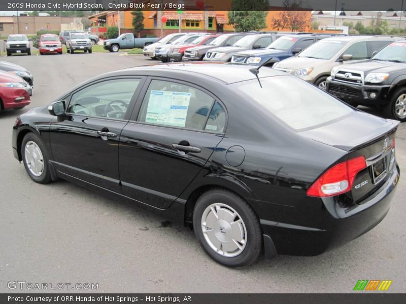Crystal Black Pearl / Beige 2009 Honda Civic Hybrid Sedan