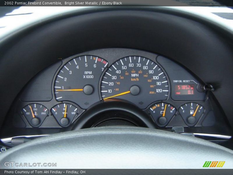 Bright Silver Metallic / Ebony Black 2002 Pontiac Firebird Convertible