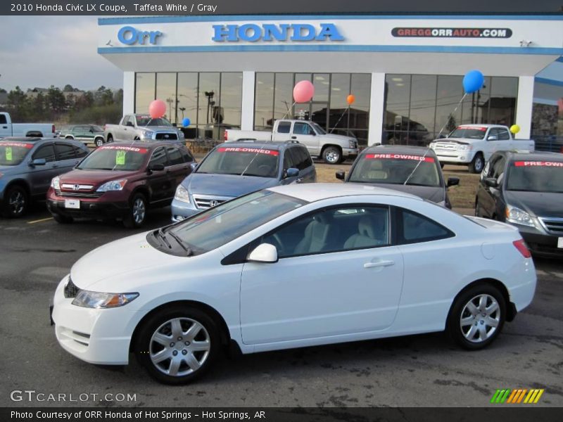 Taffeta White / Gray 2010 Honda Civic LX Coupe
