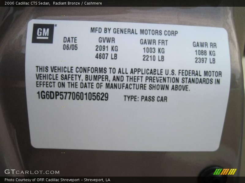 Radiant Bronze / Cashmere 2006 Cadillac CTS Sedan