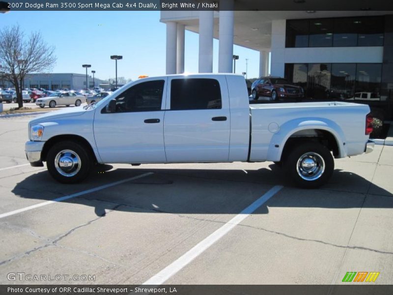 Bright White / Khaki 2007 Dodge Ram 3500 Sport Mega Cab 4x4 Dually