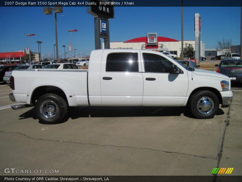 Bright White / Khaki 2007 Dodge Ram 3500 Sport Mega Cab 4x4 Dually