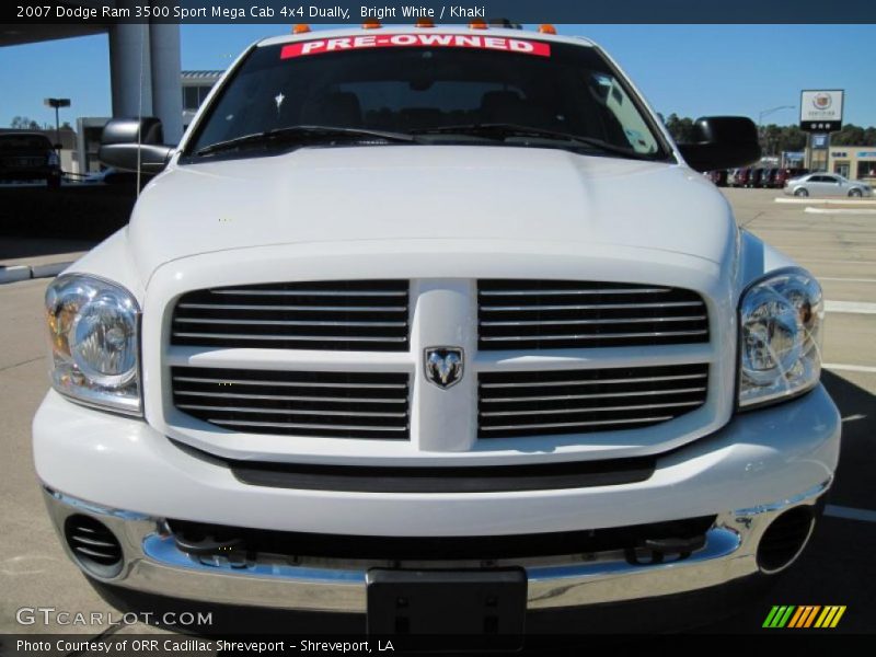 Bright White / Khaki 2007 Dodge Ram 3500 Sport Mega Cab 4x4 Dually