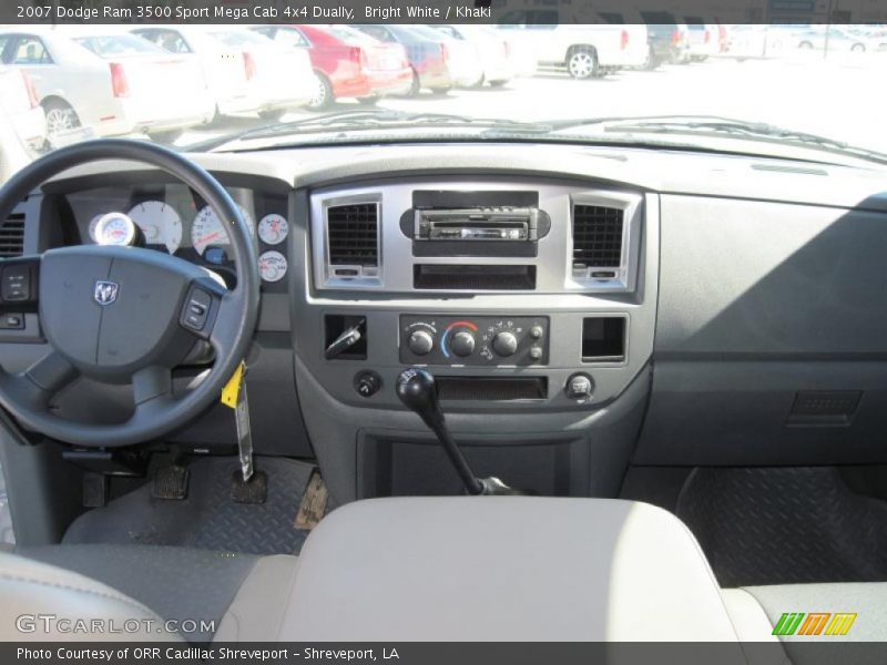 Bright White / Khaki 2007 Dodge Ram 3500 Sport Mega Cab 4x4 Dually