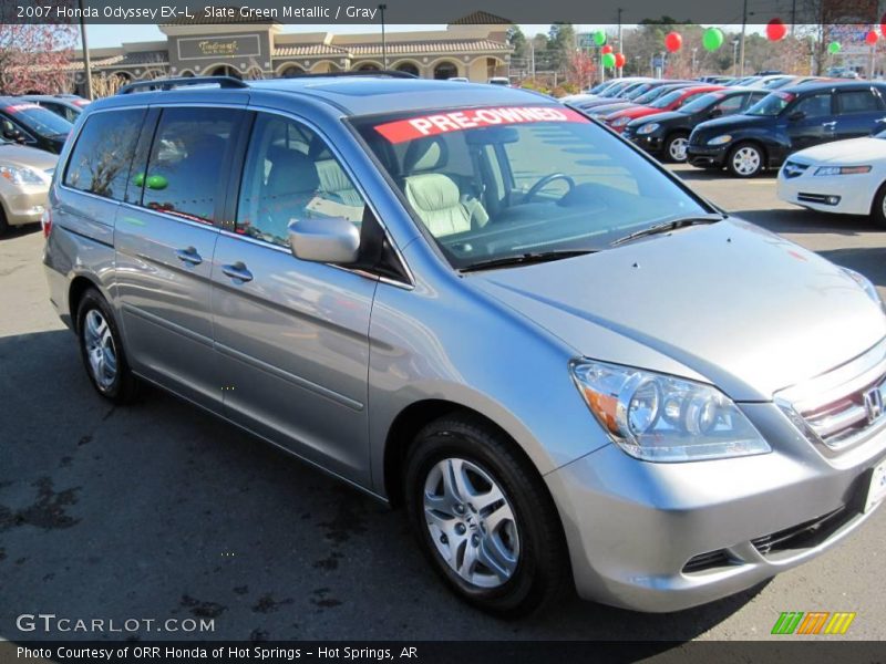 Slate Green Metallic / Gray 2007 Honda Odyssey EX-L