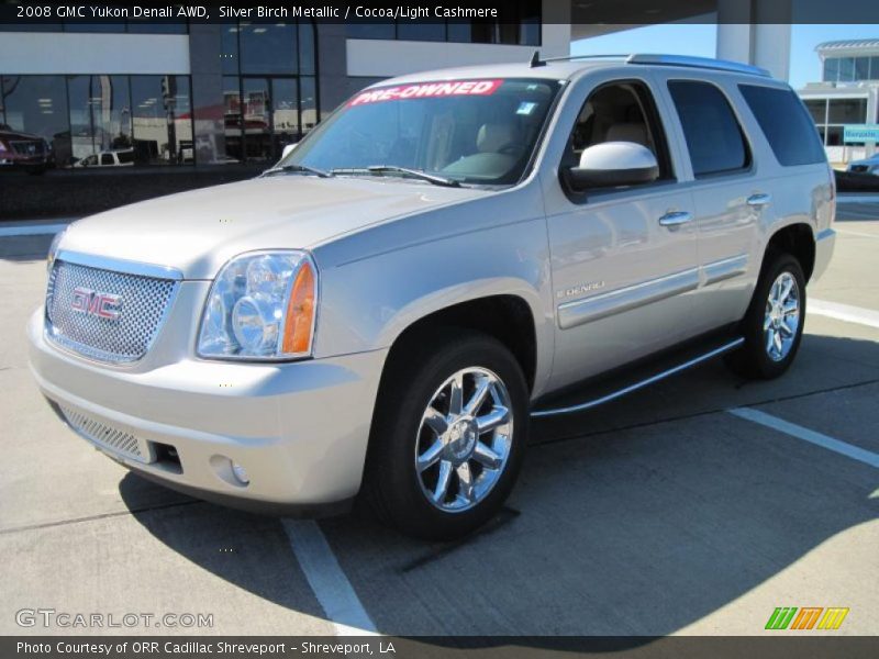 Silver Birch Metallic / Cocoa/Light Cashmere 2008 GMC Yukon Denali AWD