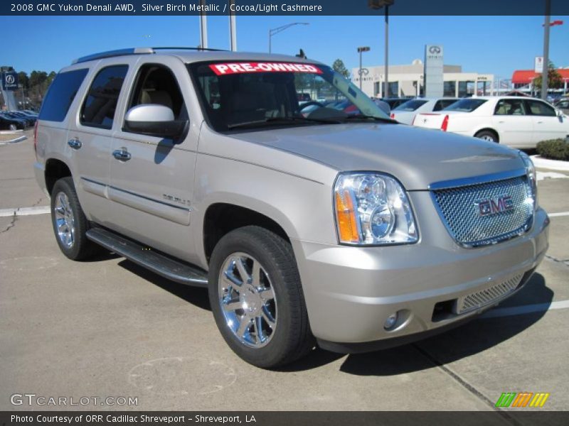 Silver Birch Metallic / Cocoa/Light Cashmere 2008 GMC Yukon Denali AWD