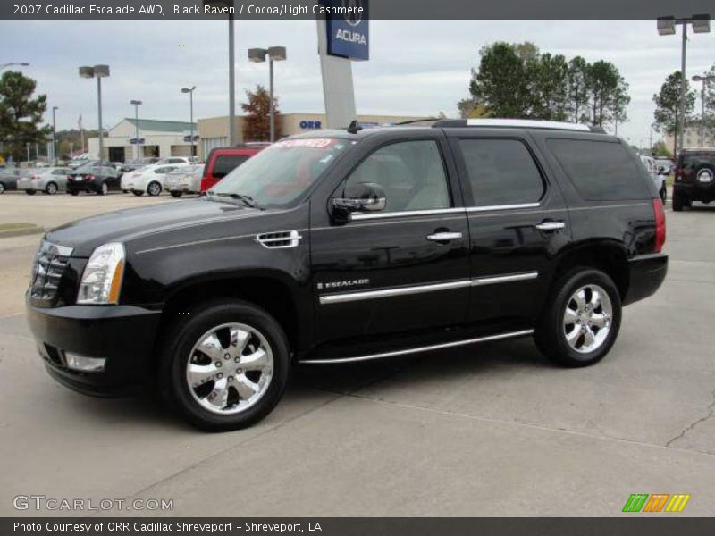 Black Raven / Cocoa/Light Cashmere 2007 Cadillac Escalade AWD