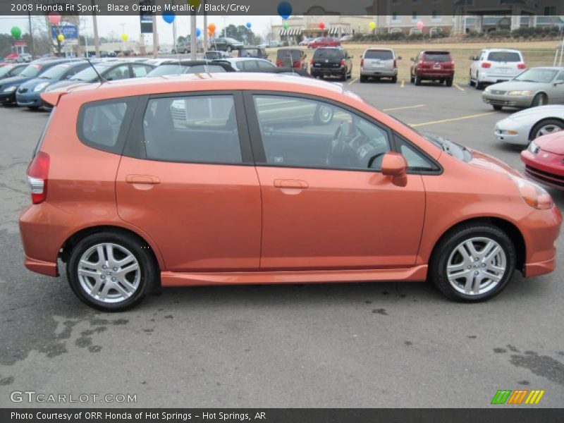 Blaze Orange Metallic / Black/Grey 2008 Honda Fit Sport