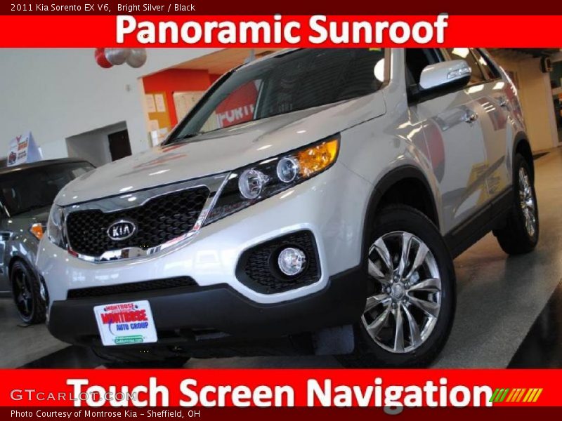 Bright Silver / Black 2011 Kia Sorento EX V6