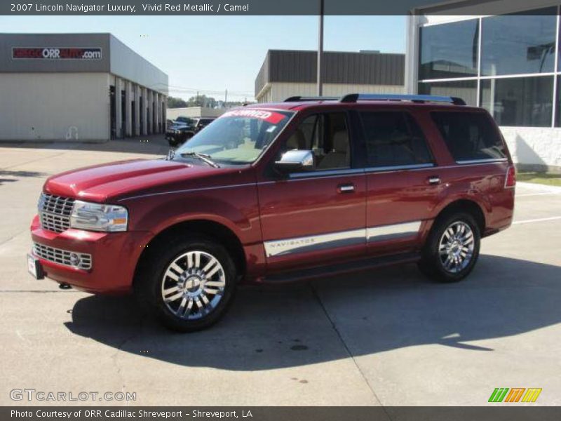 Vivid Red Metallic / Camel 2007 Lincoln Navigator Luxury