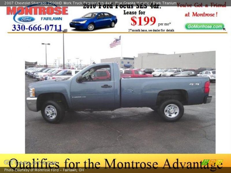 Blue Granite Metallic / Dark Titanium 2007 Chevrolet Silverado 2500HD Work Truck Regular Cab 4x4
