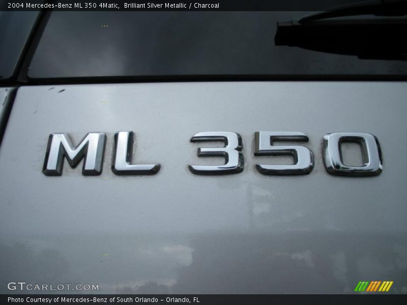 Brilliant Silver Metallic / Charcoal 2004 Mercedes-Benz ML 350 4Matic