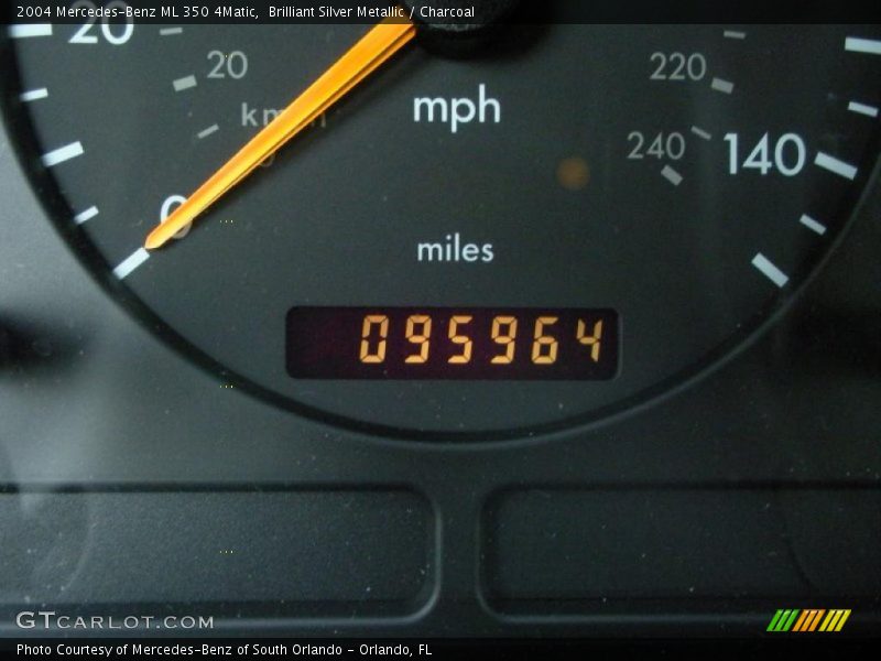 Brilliant Silver Metallic / Charcoal 2004 Mercedes-Benz ML 350 4Matic