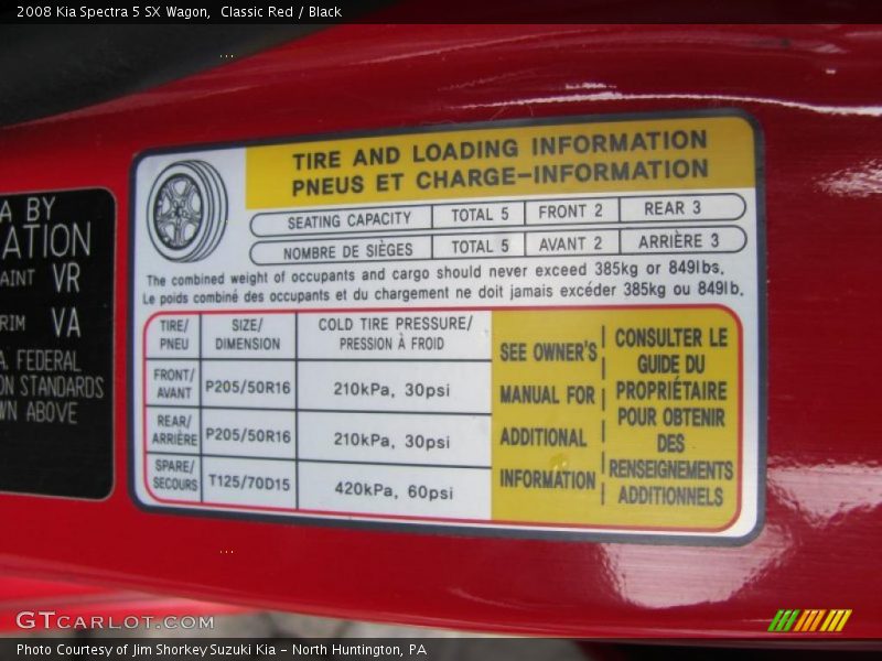 Classic Red / Black 2008 Kia Spectra 5 SX Wagon