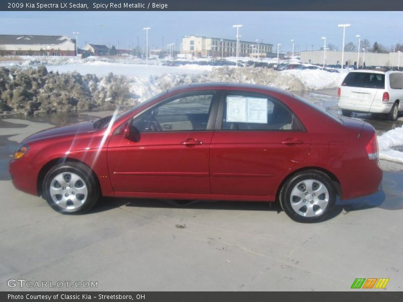 Spicy Red Metallic / Beige 2009 Kia Spectra LX Sedan