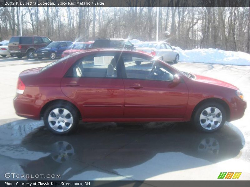 Spicy Red Metallic / Beige 2009 Kia Spectra LX Sedan